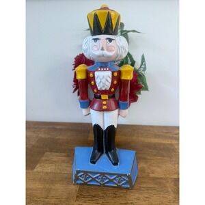 Vintage Kurt Adler Cast Iron Nutcracker Door Stop Christmas Soldier Decor 1988